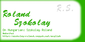 roland szokolay business card
